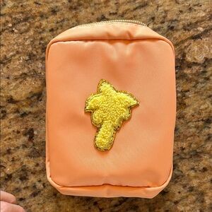 Orange Pouch with Yellow Palm Tree Patch